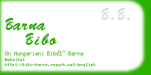 barna bibo business card